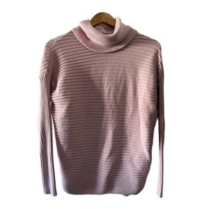 Chico’s soft rose ribbed sweater. size 1. Small 8. Cowl neck with slits on sides